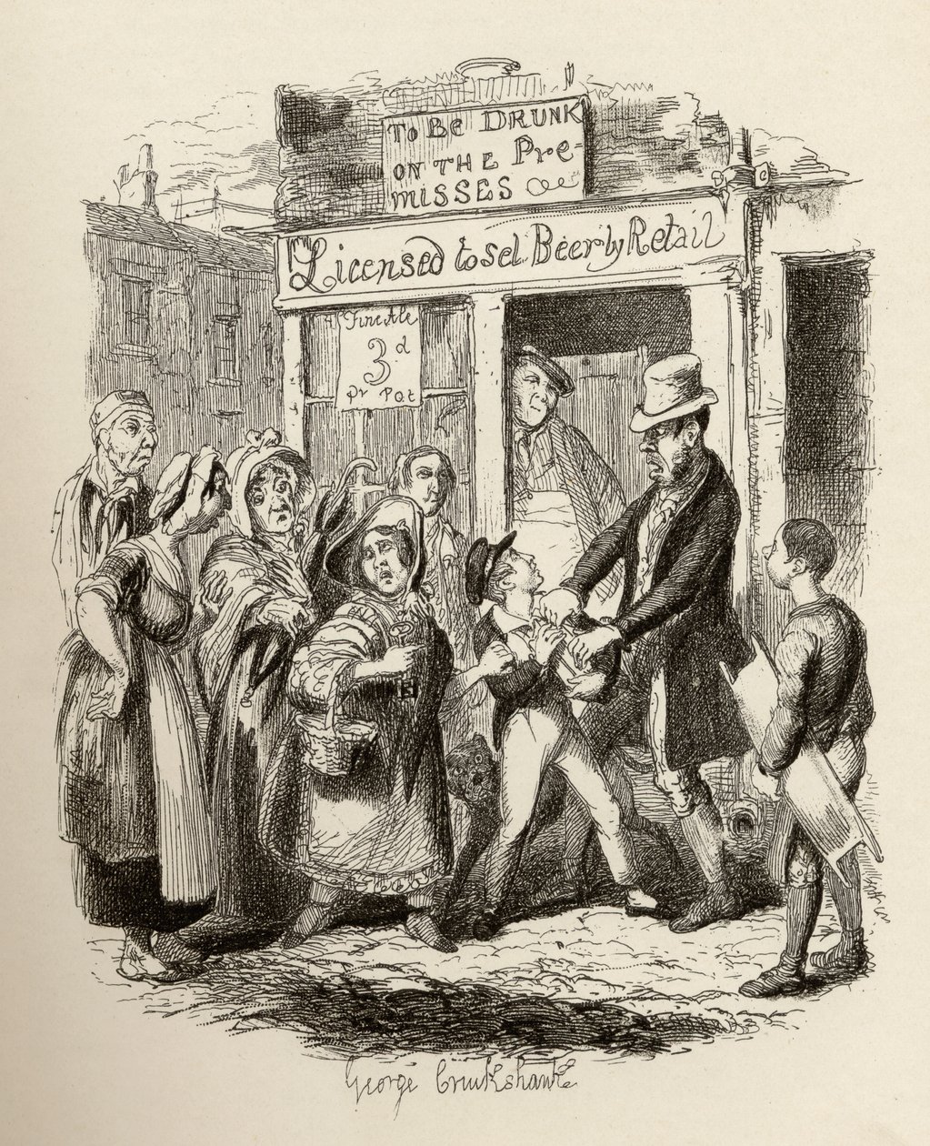 चार्ल्स डिकेंस (1812-70) 1838 द्वारा &39;द एडवेंचर्स ऑफ ओलिवर ट्विस्ट&39; से, अपने स्नेही दोस्तों द्वारा ओलिवर का दावा चैपमैन अनल हॉल, 1901 द्वारा प्रकाशित द्वारा जॉर्ज क्रूइशांक