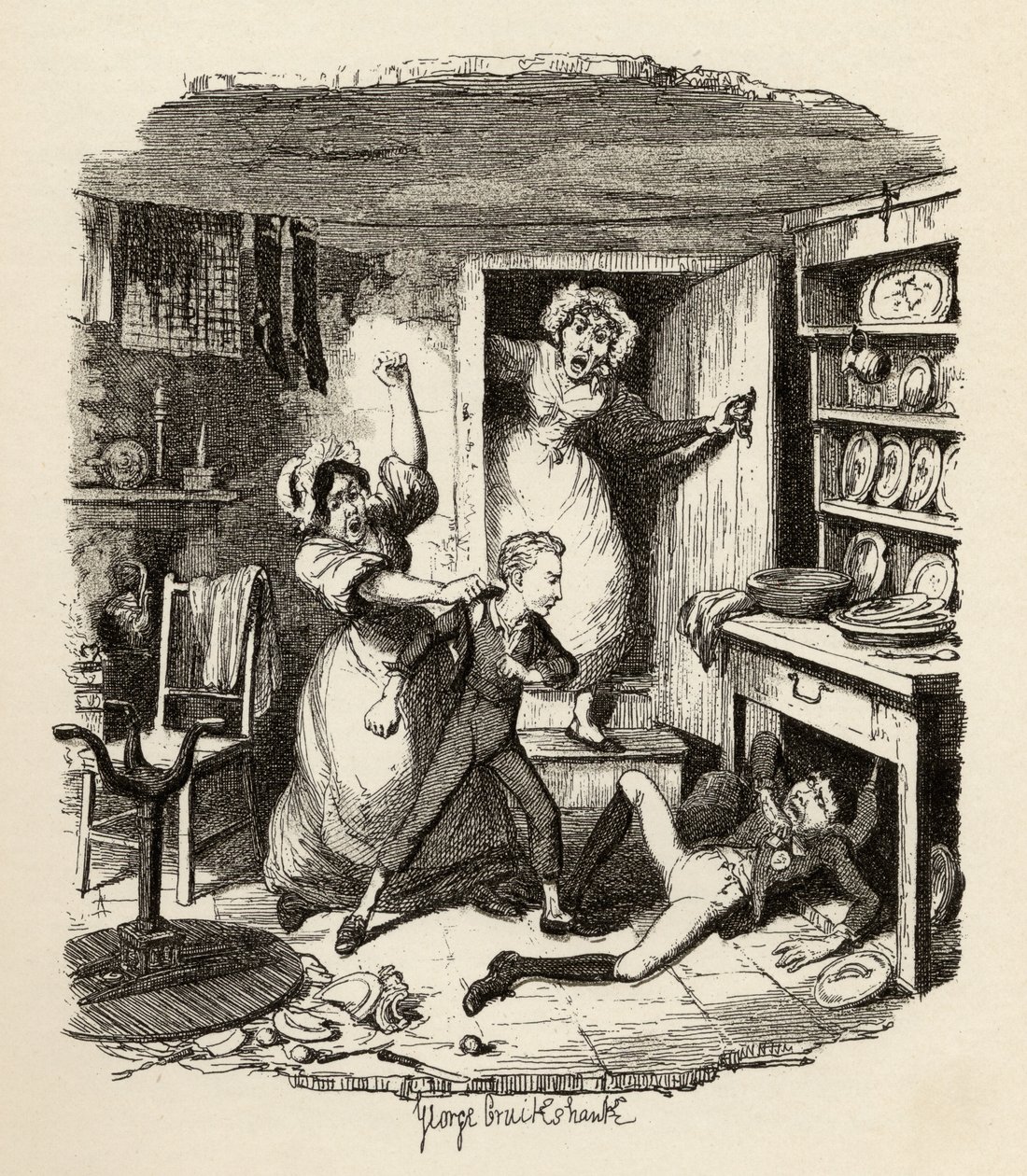 ऑलिवर ने चार्ल्स डिकेंस (1812-70) 1838 के &39;द एडवेंचर्स ऑफ ऑलिवर ट्विस्ट&39; से चैपमैन अनल हॉल, 1901 द्वारा प्रकाशित एक आत्मा की सराहना की। द्वारा जॉर्ज क्रूइशांक