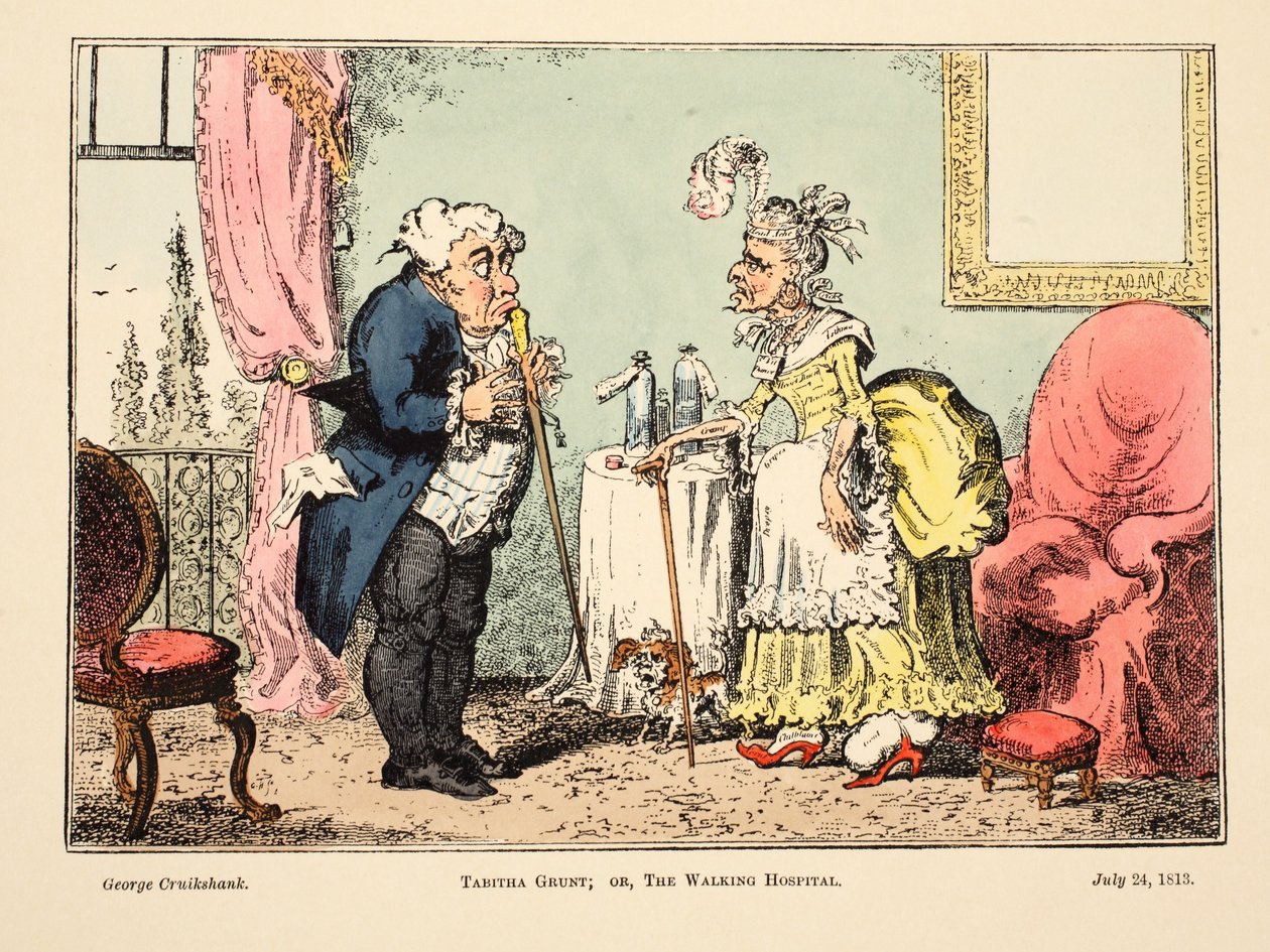 तबीता ग्रंट; या, द वाकिंग अस्पताल, पब। 1813 (हाथ के रंग का उत्कीर्णन) द्वारा जॉर्ज क्रूइशांक