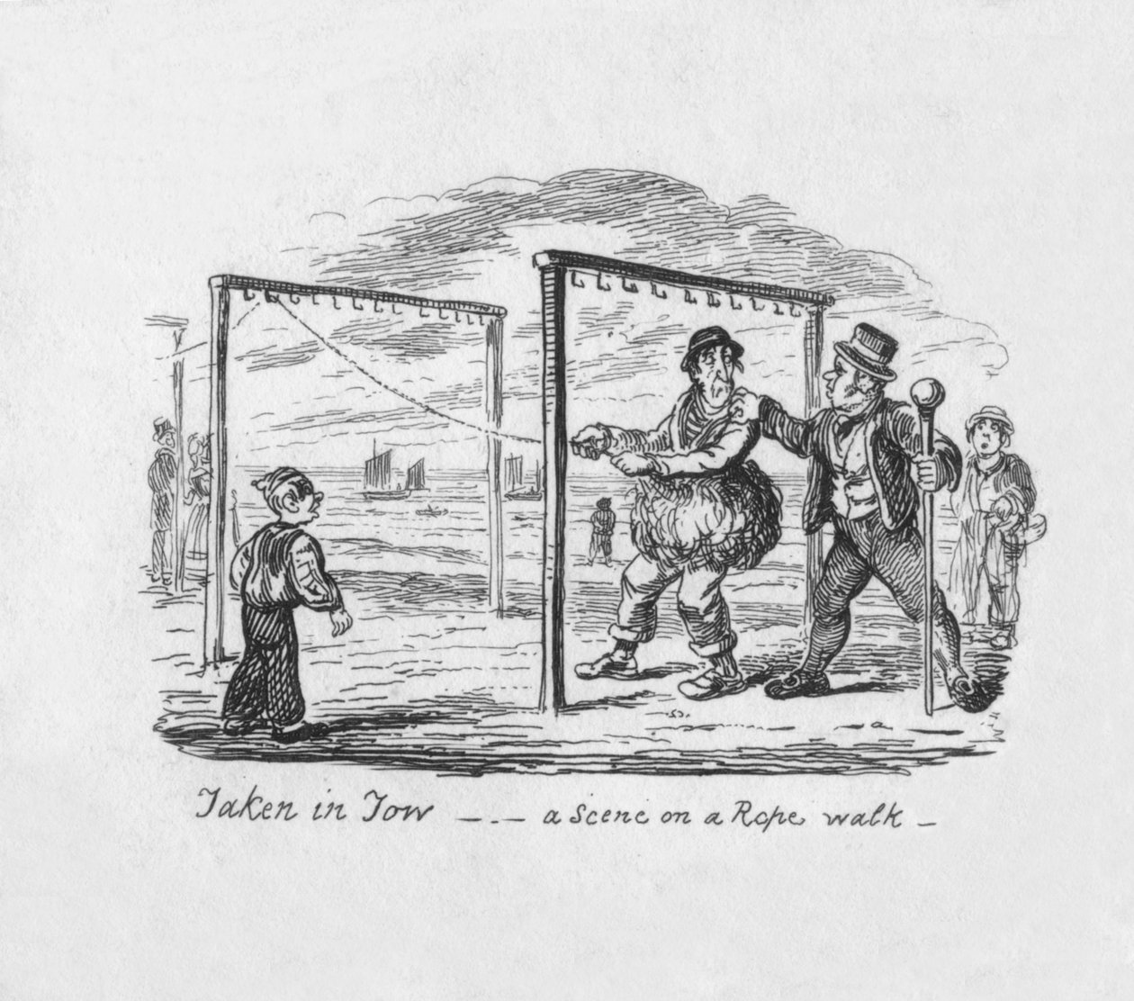 टॉक टू टो - ए सीन ऑन द रोप वॉक, 1829 द्वारा जॉर्ज क्रूइशांक