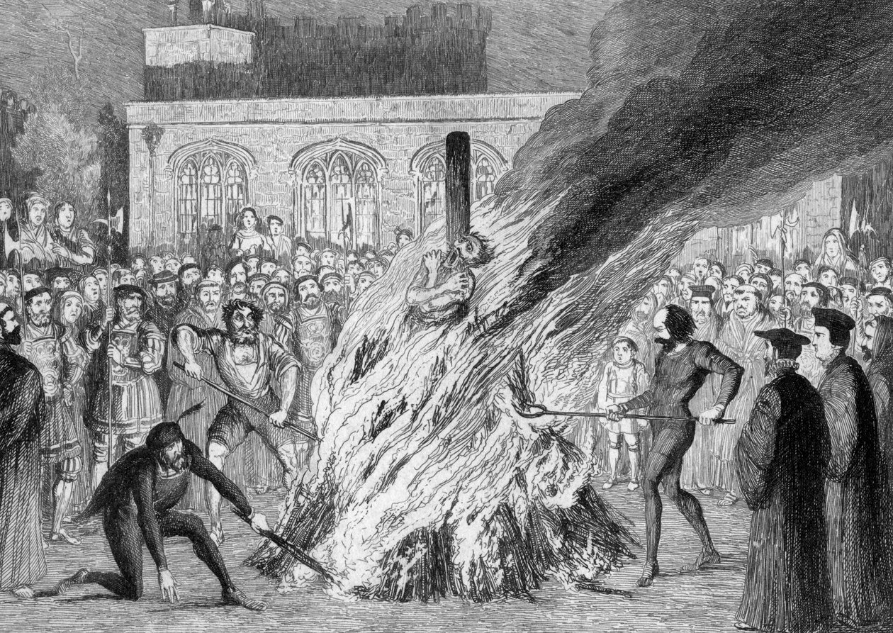 टॉवर ग्रीन पर एडवर्ड अंडरहिल का जलना, 1840 द्वारा जॉर्ज क्रूइशांक