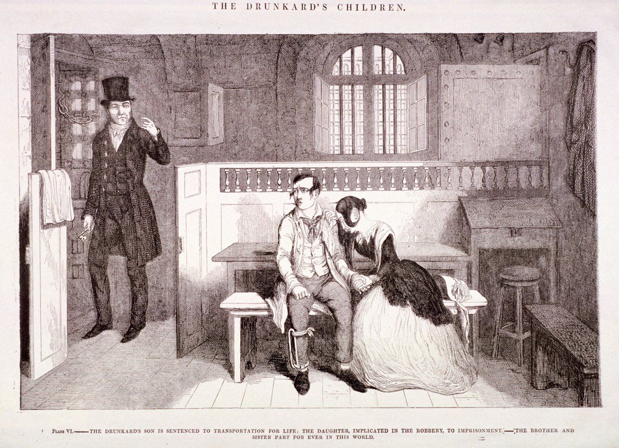 द ड्रंकर्ड्स चिल्ड्रन, c1847 द्वारा जॉर्ज क्रूइशांक