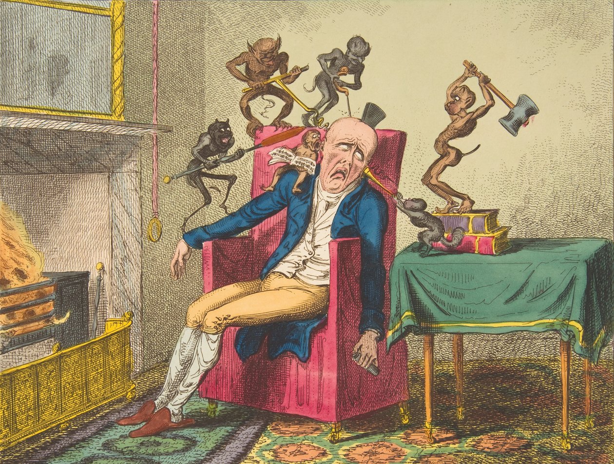 सिर दर्द, 12 फरवरी, 1819।, 12 फरवरी, 1819। द्वारा जॉर्ज क्रूइशांक