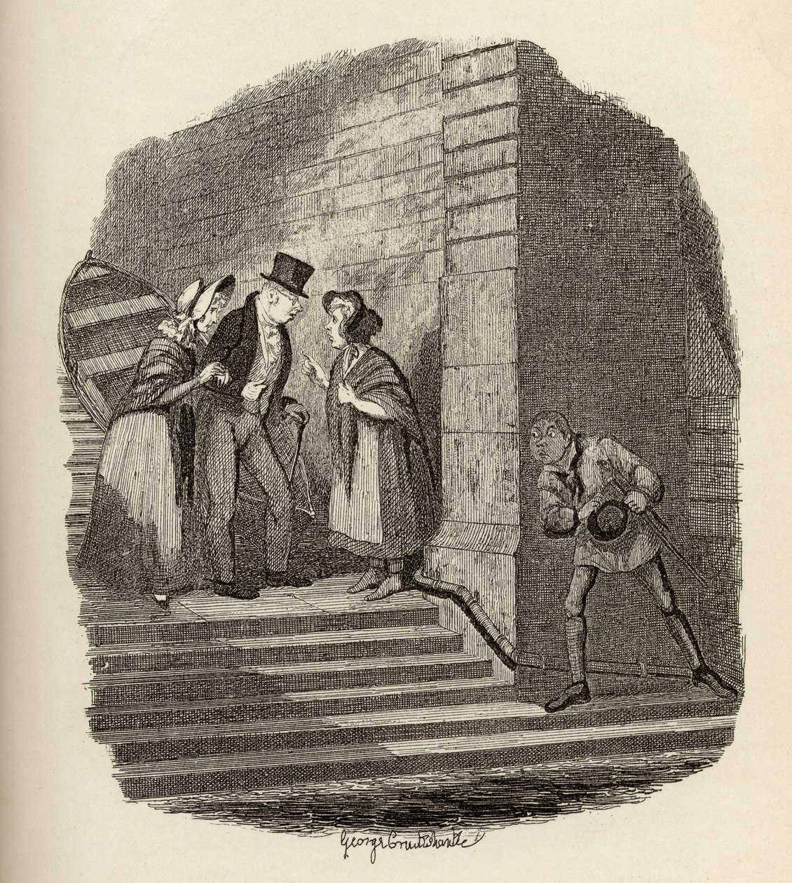 चार्ल्स डिकेंस (1812-70) 1838 द्वारा &39;द एडवेंचर्स ऑफ ओलिवर ट्विस्ट&39; से बैठक, चैपमैन und हॉल, 1901 द्वारा प्रकाशित द्वारा जॉर्ज क्रूइशांक