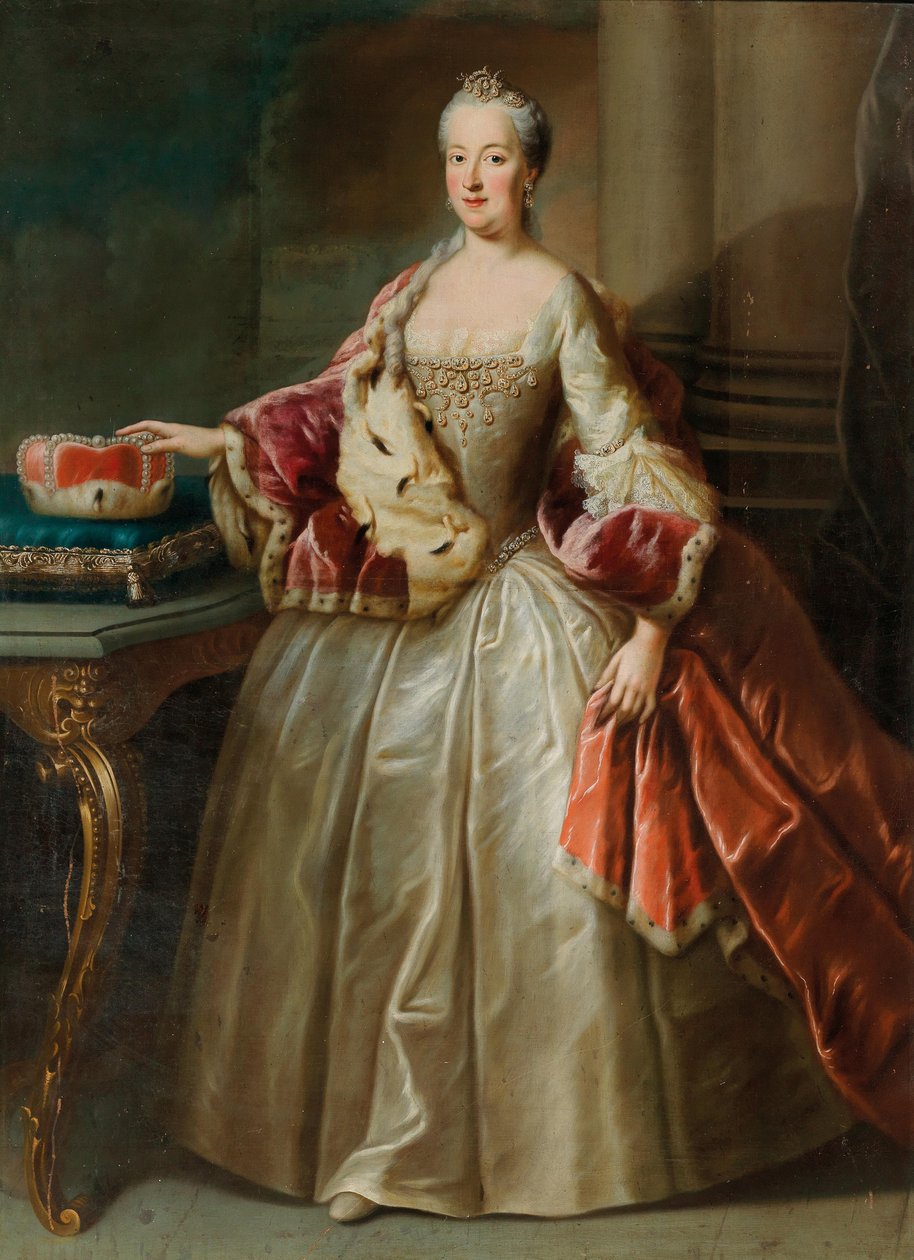 Pfalz-Sulzbach 1722-1790 की मारिया अन्ना का पोर्ट्रेट, बवेरिया की राजकुमारी। द्वारा जॉर्ज डेसमेरीसो