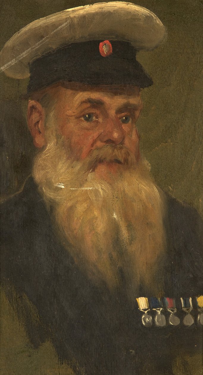जे. विल्सन का पोर्ट्रेट, RMA, c.1920 (पैनल पर तेल) द्वारा जॉर्ज एडमंड बटलर