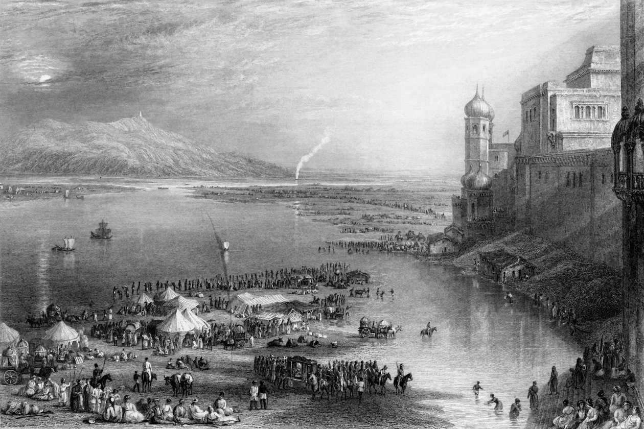 चौत का हिस्सा, हुरद्वार में, 1838। द्वारा जॉर्ज फ्रांसिस व्हाइट