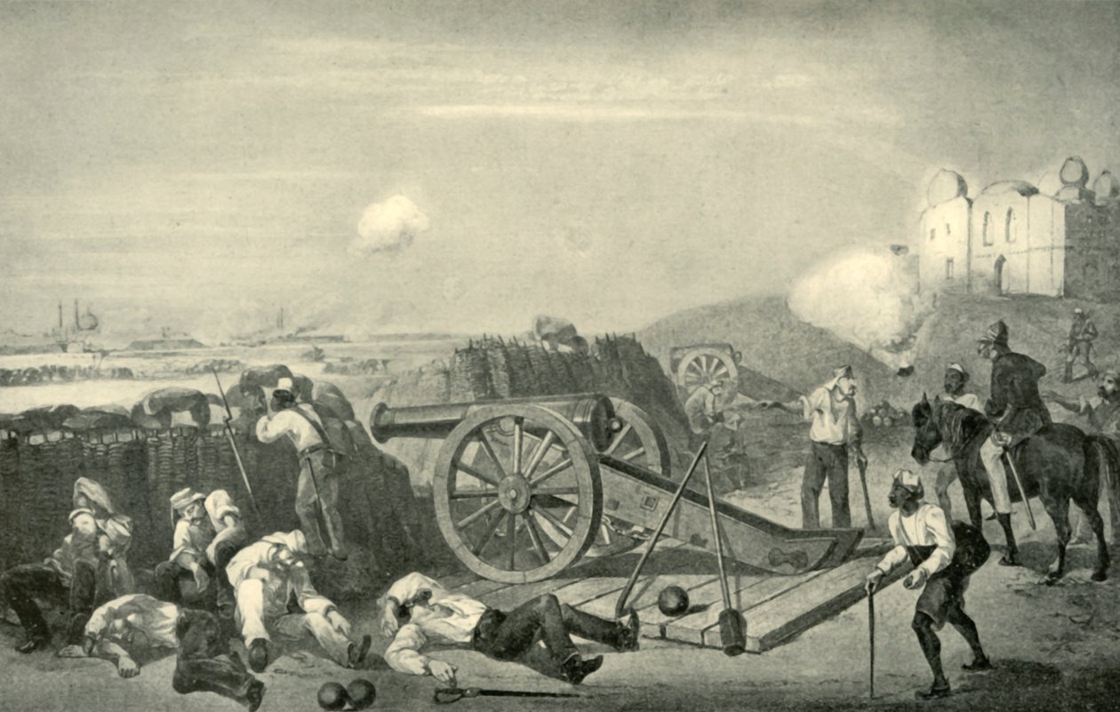 दिल्ली, 1857, 1901 से पहले की बैटरियों में एक भारी दिन। द्वारा जॉर्ज फ्रेंकलिन एटकिंसन
