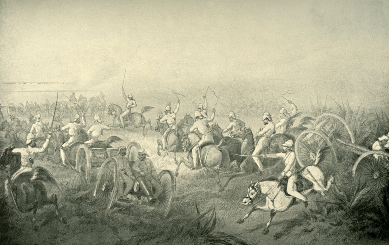इंडियन हॉर्स आर्टिलरी गैलपिंग इनटू एक्शन, 1850, 1901। द्वारा जॉर्ज फ्रेंकलिन एटकिंसन