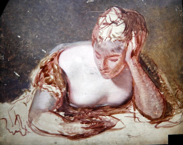 गर्ल रीडिंग, c.1850 (बोर्ड पर तेल) द्वारा जॉर्ज फ्रेडरिक वत्स