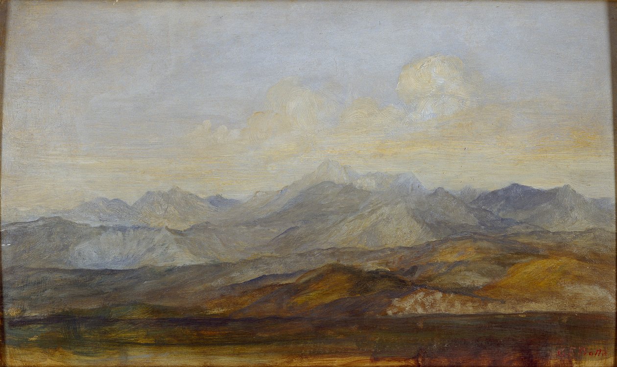 पीसा से कैरारा पर्वत, 1845-1846 द्वारा जॉर्ज फ्रेडरिक वत्स