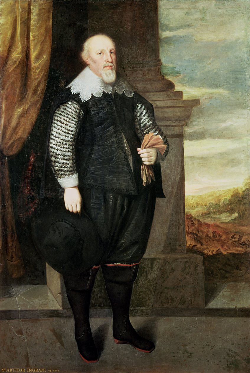 सर आर्थर इनग्राम का पोर्ट्रेट (c.1570-1642) 1638 (कैनवास पर तेल) द्वारा जॉर्ज गेल्डोर्प
