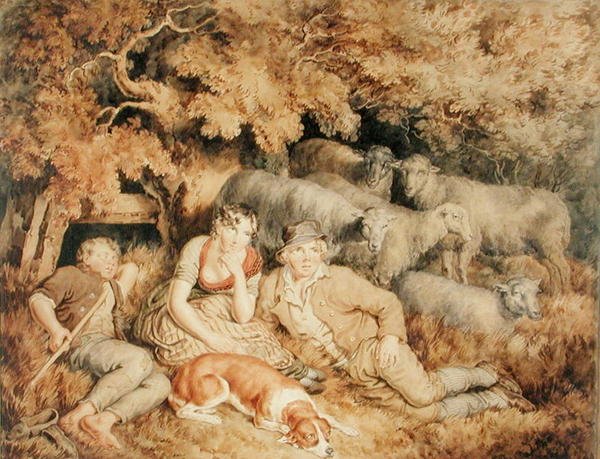 Noontide, c.1812 (कागज पर पानी के रंग का) द्वारा जॉर्ज ग्राटन