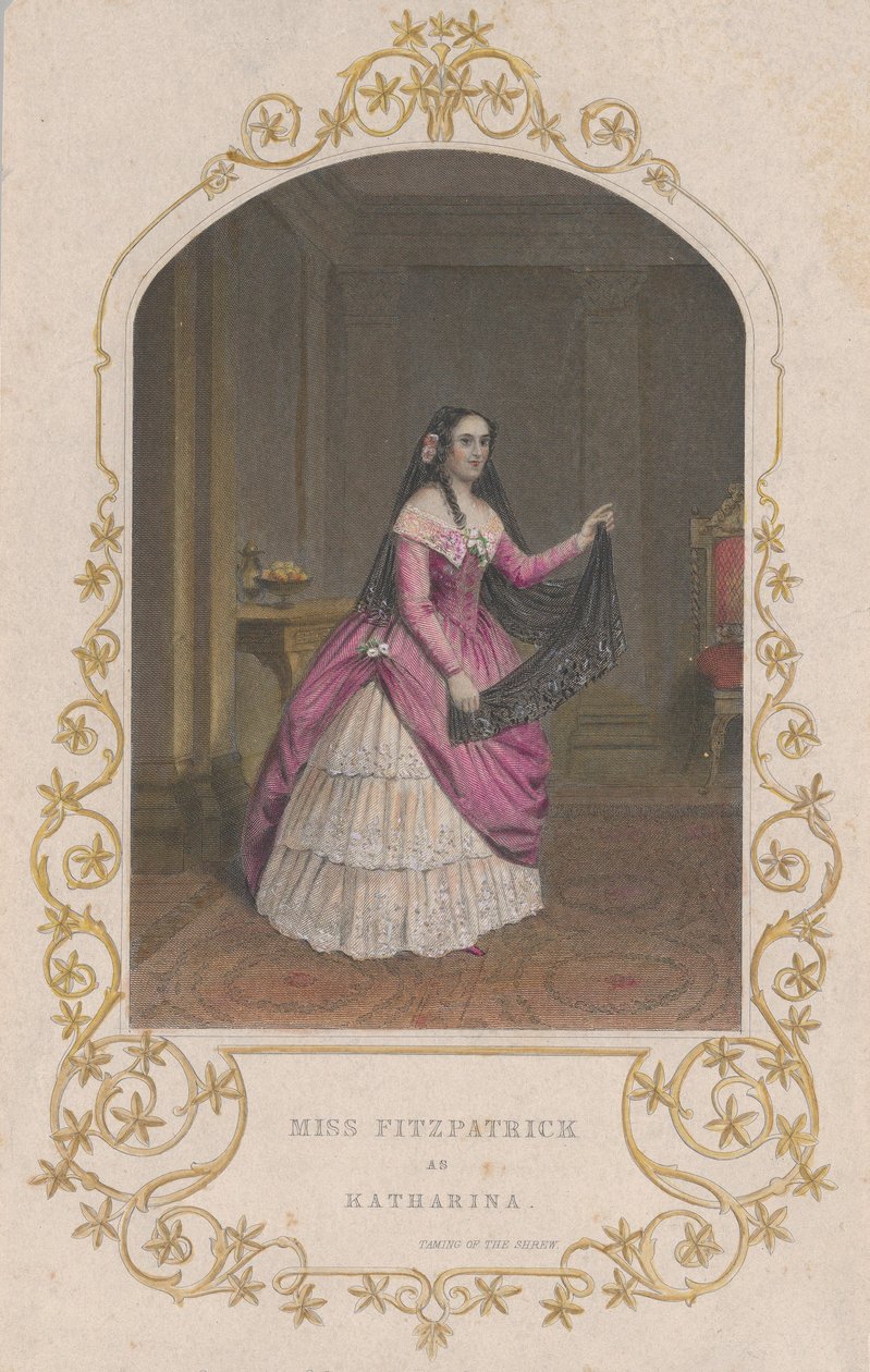 कथरीना टैमिंग ऑफ़ द श्रू, 1851., 1851 के रूप में मिस फिट्ज़पैट्रिक। द्वारा जॉर्ज ग्रेटबैक