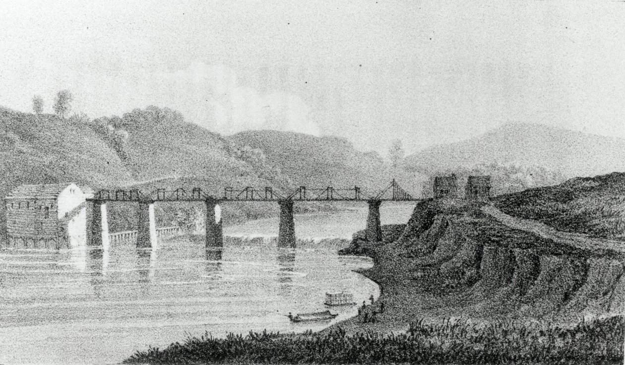 1821 में एडलार्ड वेल्बी द्वारा &39;ए ए विजिट टू नॉर्थ अमेरिका एंड द इंग्लिश सेटलमेंट्स फ्रॉम एलेनार्ड वेल्वेज़&39; पर ब्रिज द्वारा जॉर्ज हार्वे
