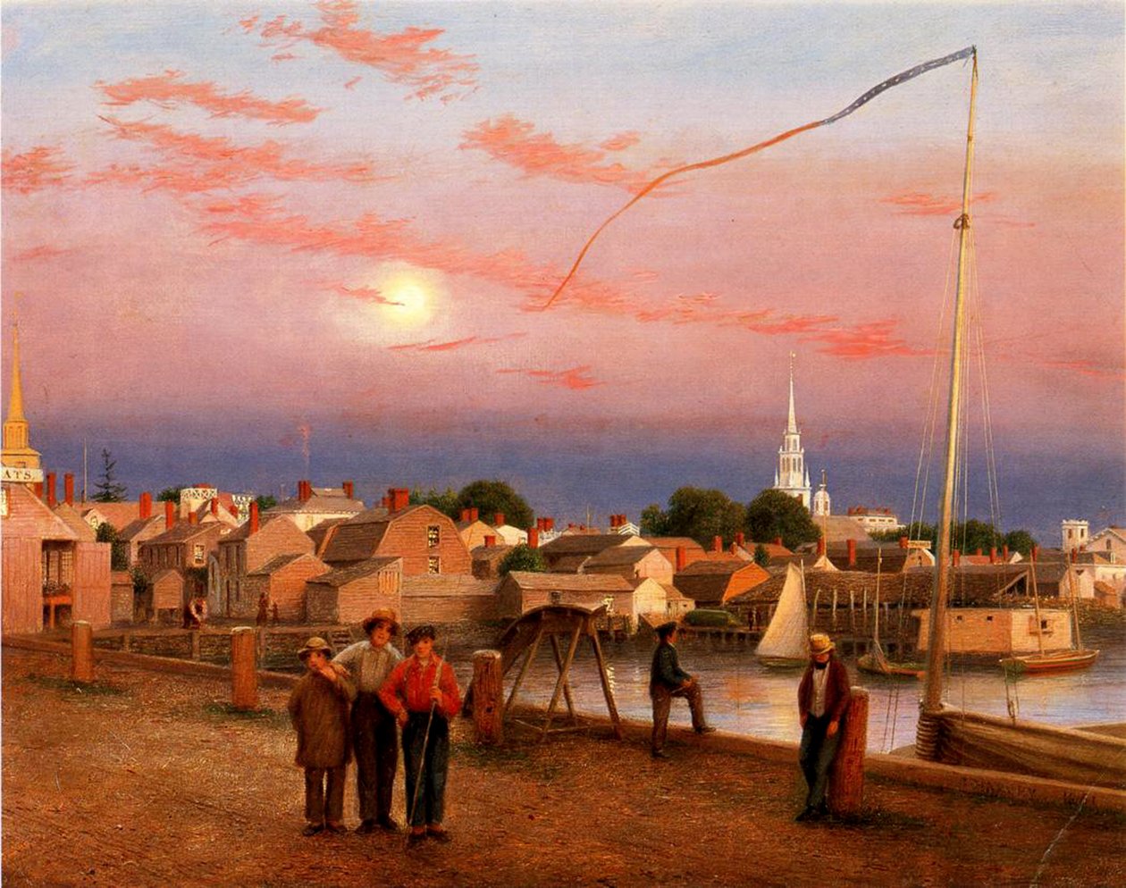 न्यूपोर्ट, दिन का अंत, 1851 (कैनवास पर कागज पर तेल) द्वारा जॉर्ज हार्वे