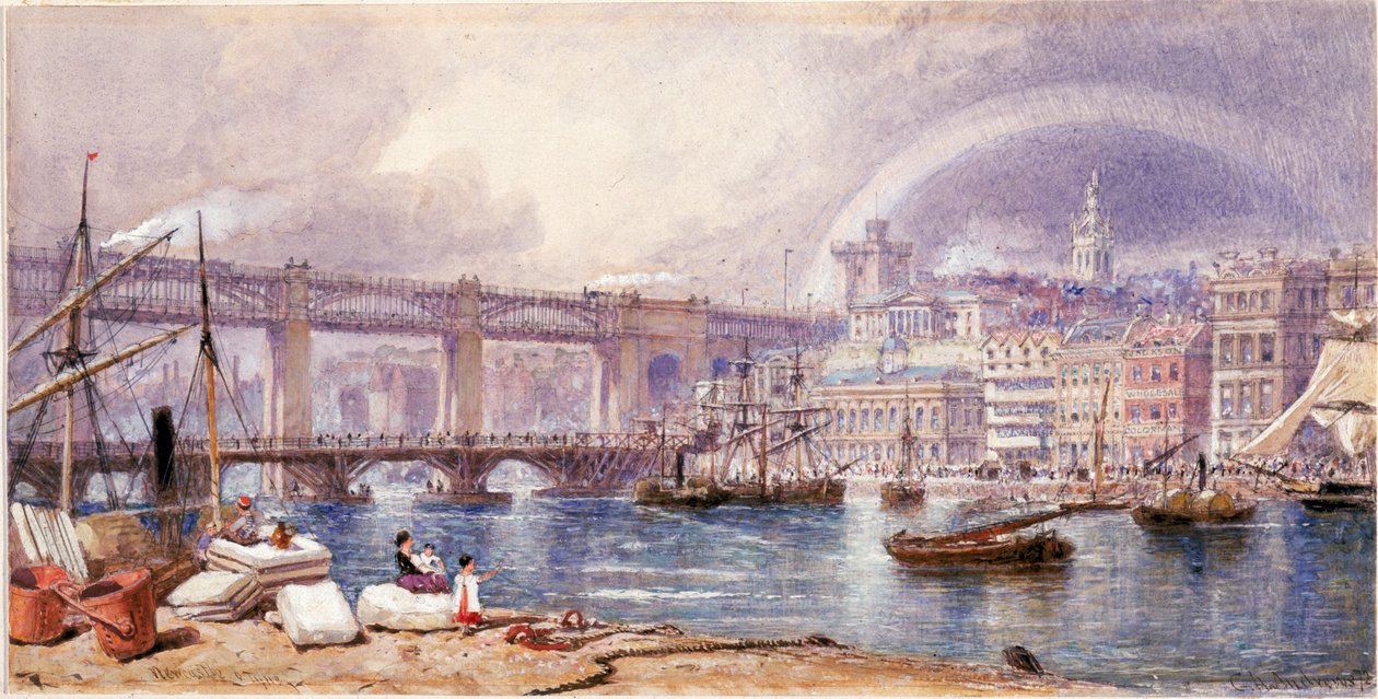 Tyne पर न्यूकैसल का दृश्य (अंगरखा) द्वारा जॉर्ज हेनरी एंड्रयूज