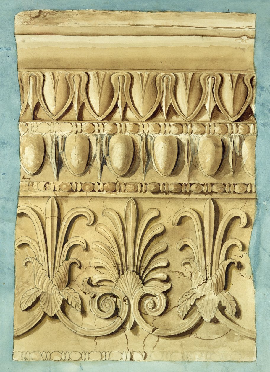आर्किटेक्चरल फ्रेगमेंट, 1837 (wc पेपर पर) द्वारा जॉर्ज हेनरी बेली