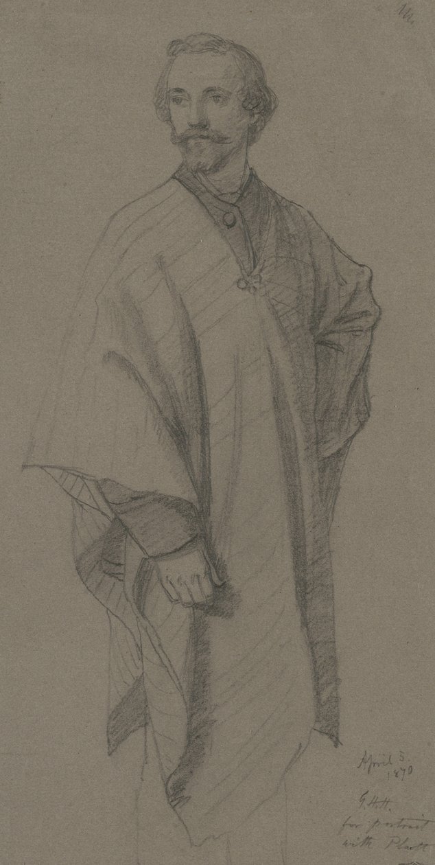 सेल्फ-पोर्ट्रेट, 1870 (ब्राउन वाउट पेपर पर ग्रेफाइट) द्वारा जॉर्ज हेनरी हॉल