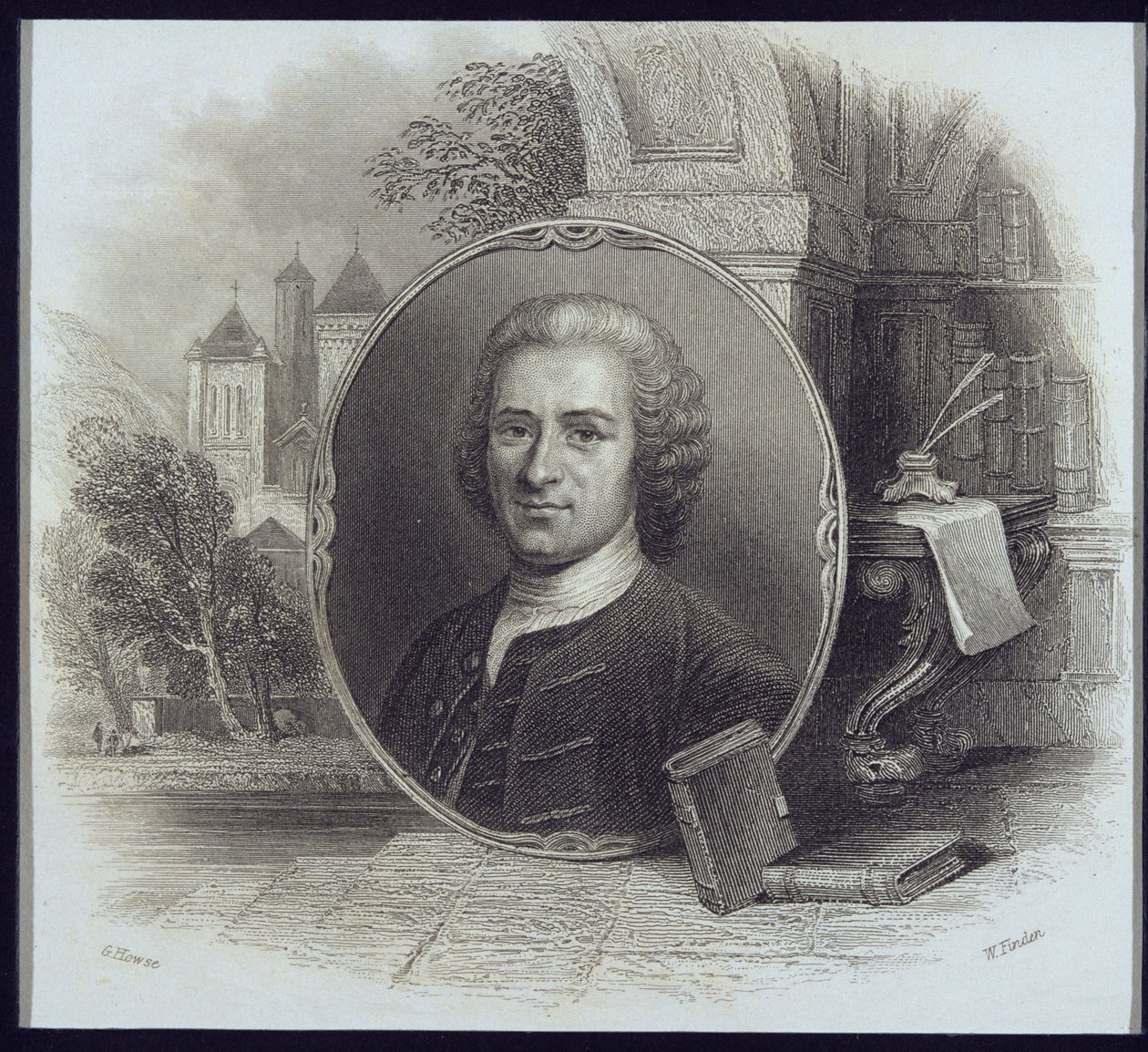 विलियम जैक्स (1787-1852) द्वारा उत्कीर्ण जीन जैक्स रूसो का पोर्ट्रेट (1712-78) द्वारा जॉर्ज होवेसे