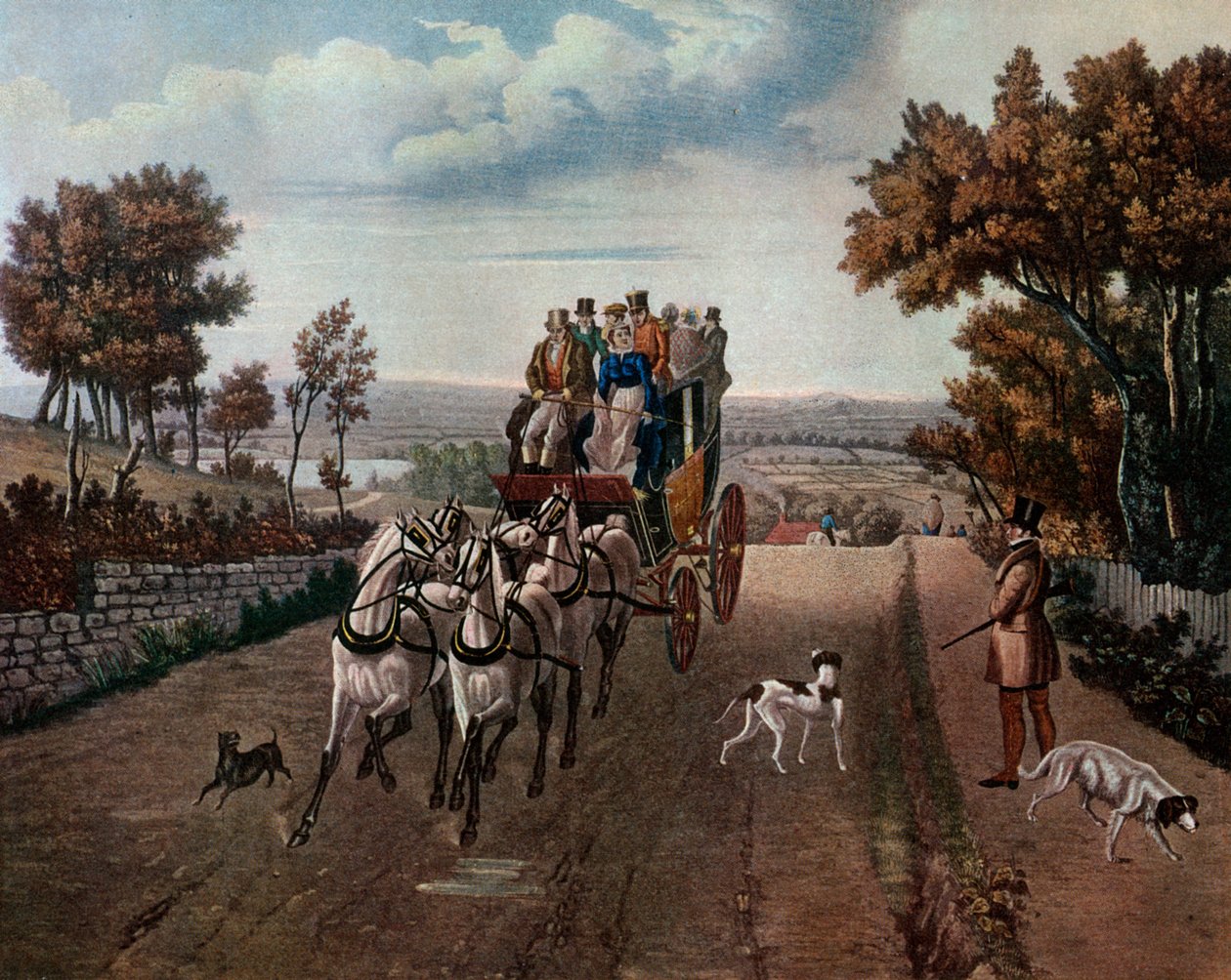 स्टेज-कोच, 1827 1927। द्वारा जॉर्ज हंट