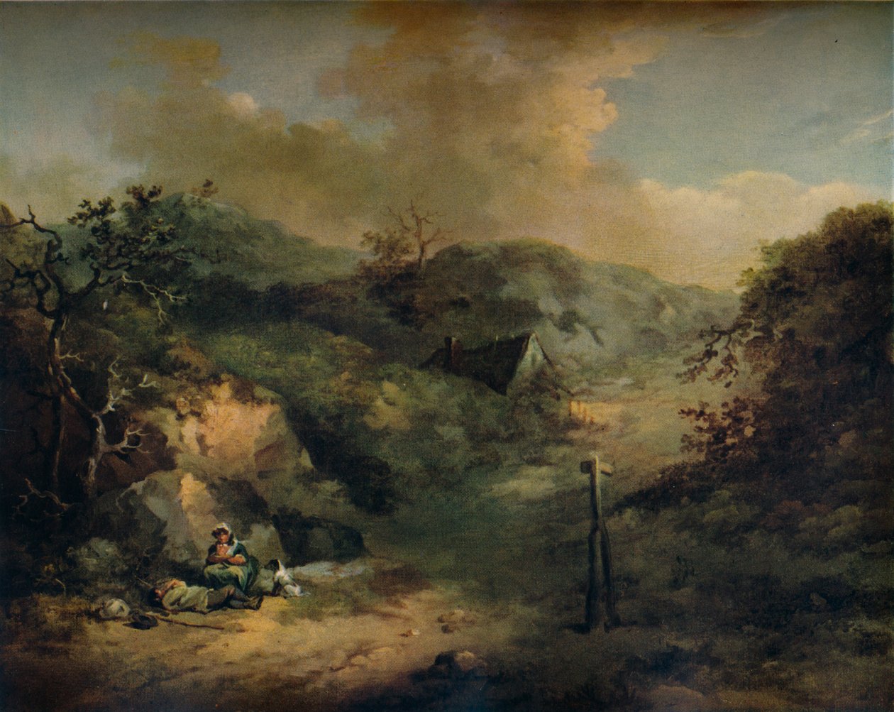 ए हिल्साइड विद ट्रम्प्स रिपोजिंग, c1793 द्वारा जॉर्ज मोरलैंड