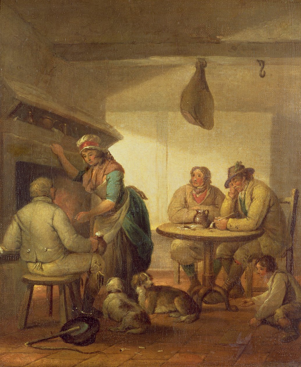 कंट्री फोक बाय एन इन फायर, 1796 द्वारा जॉर्ज मोरलैंड