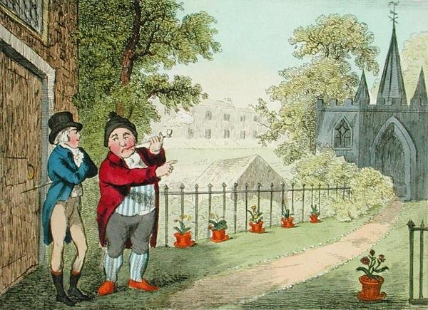 इसहाक क्रुइशांक (1756-सी.1811) द्वारा उकेरा गया एक बगीचा दिखाना, 1796 में प्रकाशित (एक्वाटिंट) द्वारा जॉर्ज माउटर्ड (बाद में) वुडवर्ड