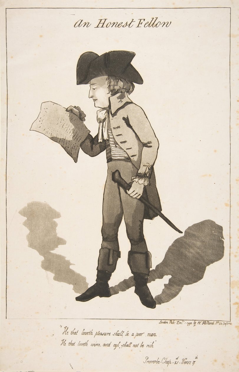 एक ईमानदार साथी, 1 दिसंबर, 1790। द्वारा जॉर्ज माउटर्ड वुडवर्ड