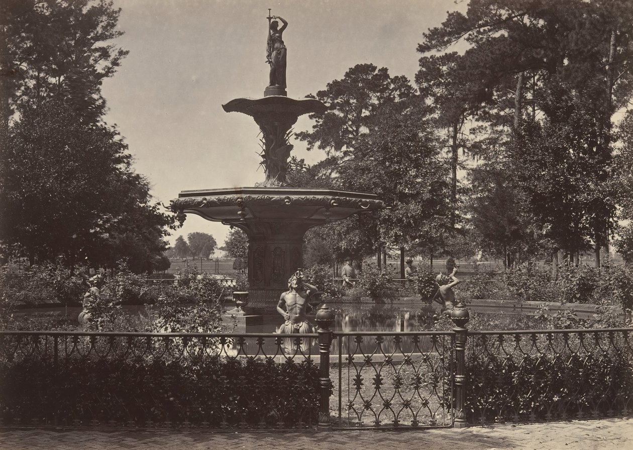 फाउंटेन, सवाना, जॉर्जिया, 1860 के दशक। द्वारा जॉर्ज एन। बरनार्ड