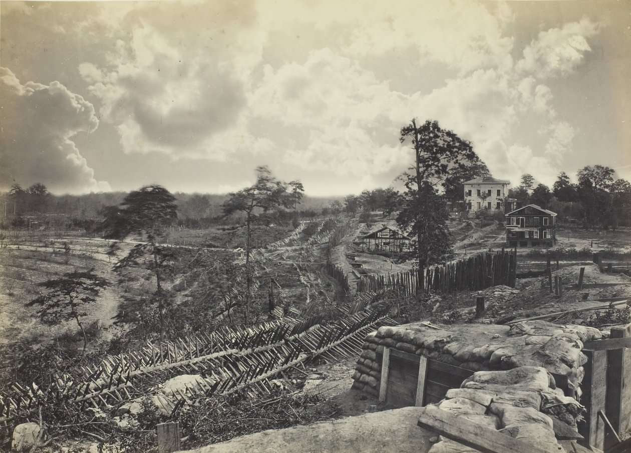 रिबेल वर्क्स इन फ्रंट ऑफ अटलांटा, जीए, नंबर 1, 1864। द्वारा जॉर्ज एन। बरनार्ड