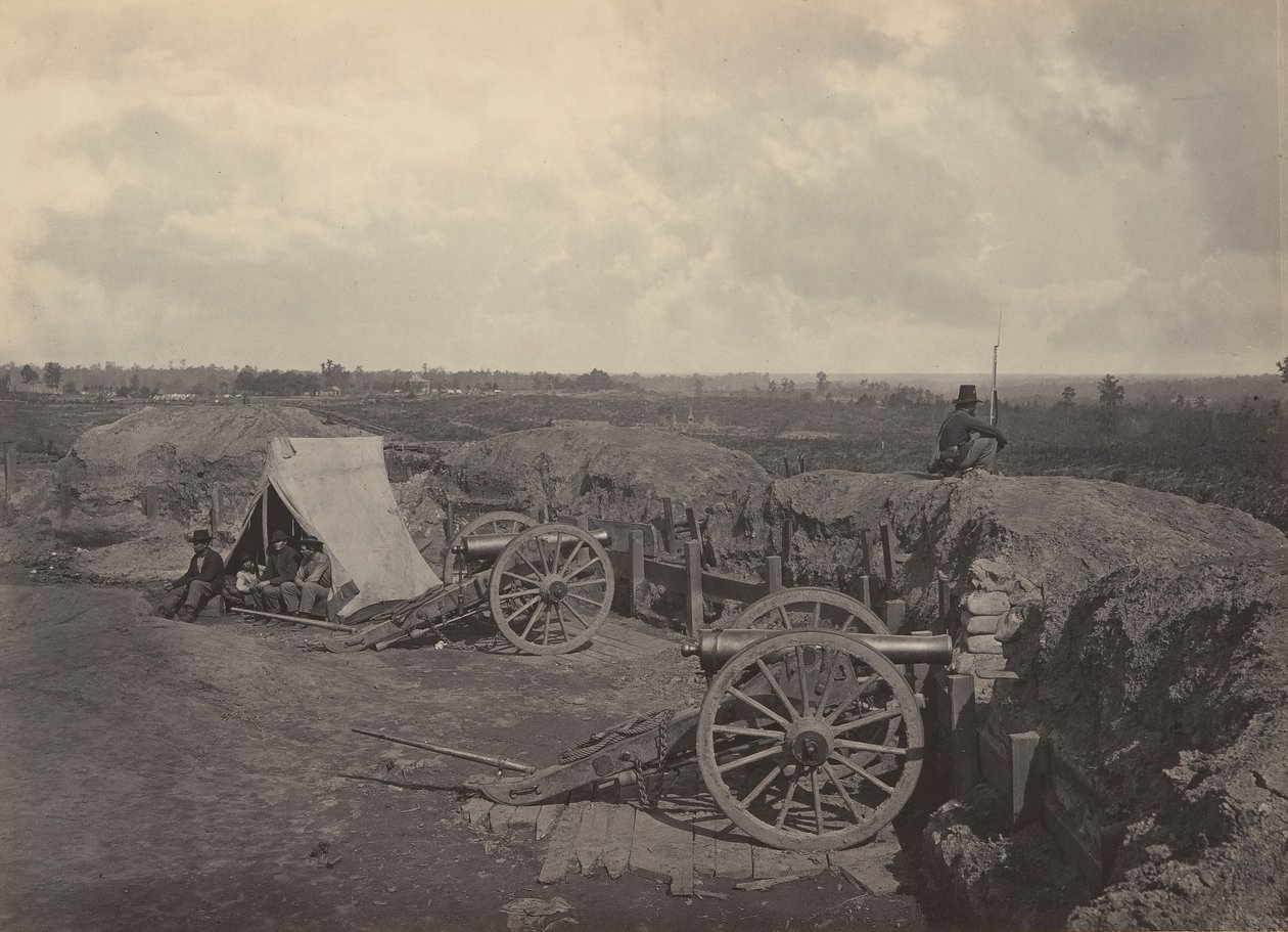 अटलांटा, जॉर्जिया नंबर 4, 1860 के सामने विद्रोही काम करता है। द्वारा जॉर्ज एन। बरनार्ड