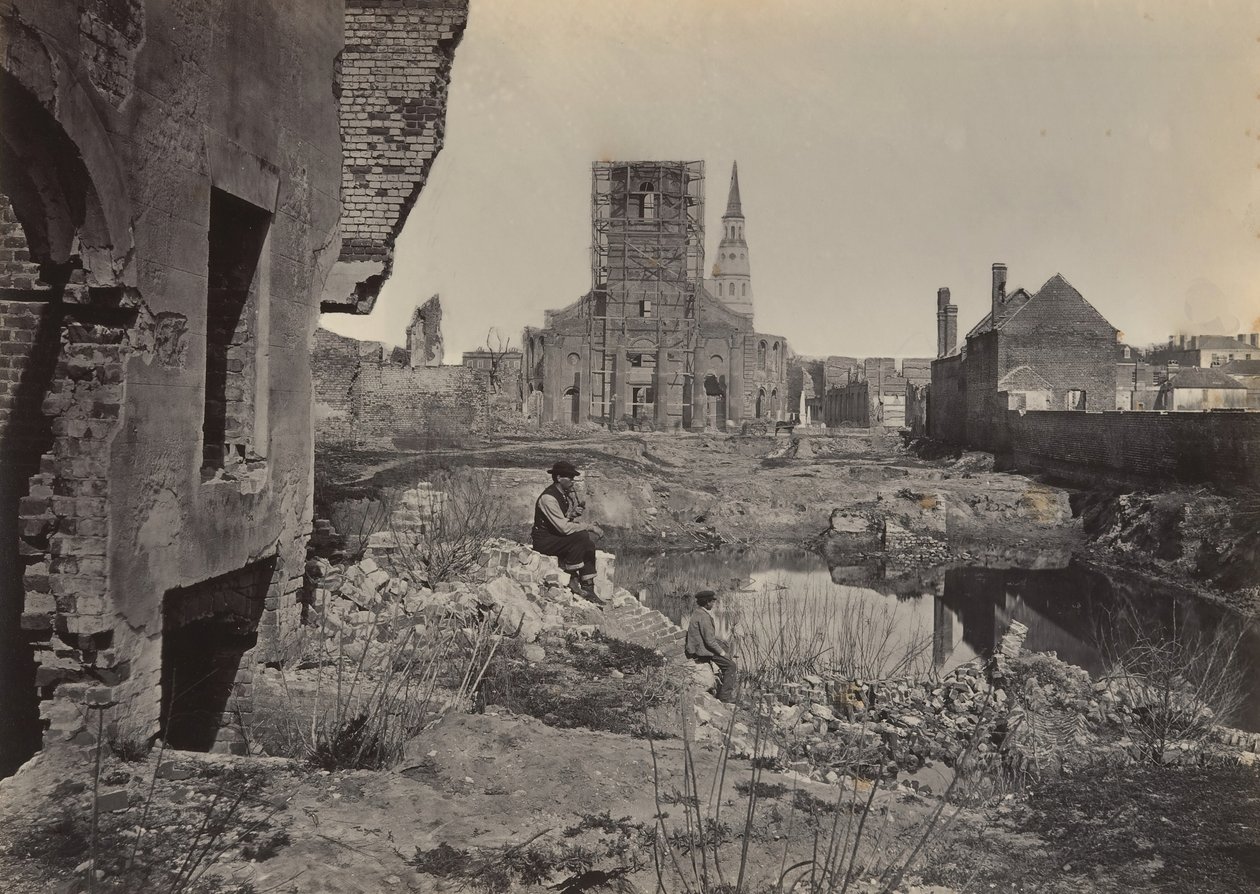 चार्ल्सटन, दक्षिण कैरोलिना, 1860 के दशक में खंडहर। द्वारा जॉर्ज एन। बरनार्ड