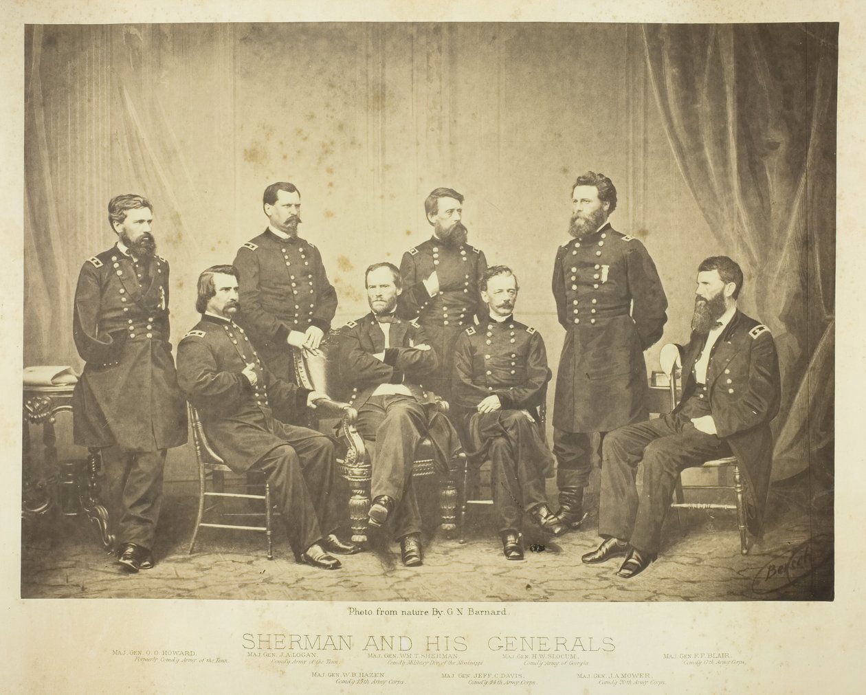शर्मन और उनके जनरल, 1865। द्वारा जॉर्ज एन। बरनार्ड