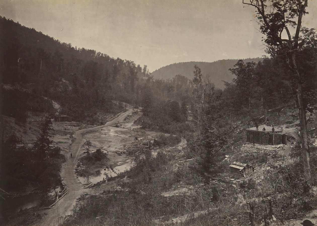 व्हाइटसाइड घाटी पुल के नीचे, 1860 के दशक। द्वारा जॉर्ज एन। बरनार्ड