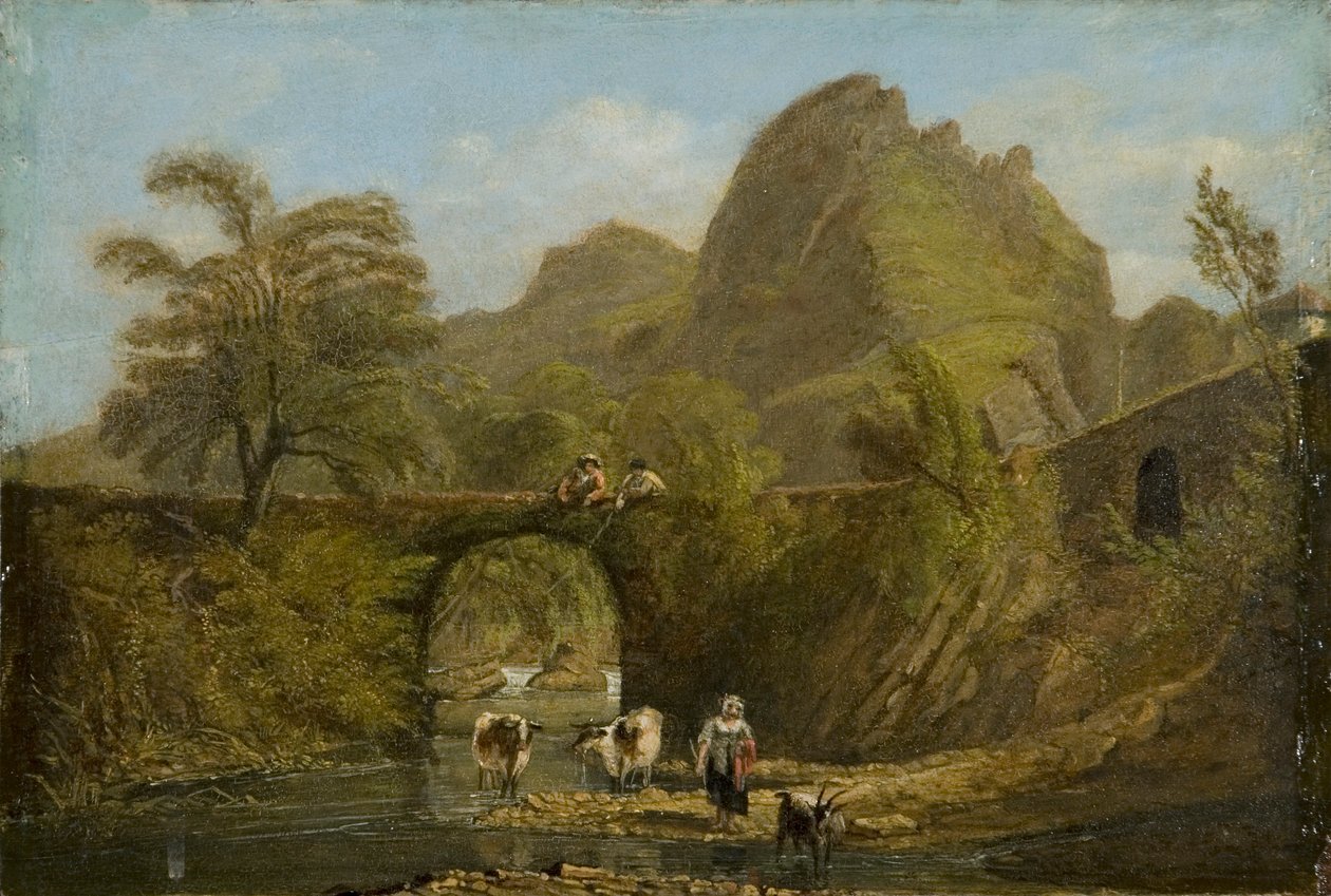 'डायनास रॉक एंड ब्रिज', 1820 द्वारा जॉर्ज ऑरलियन्स डे ला मोट्टे