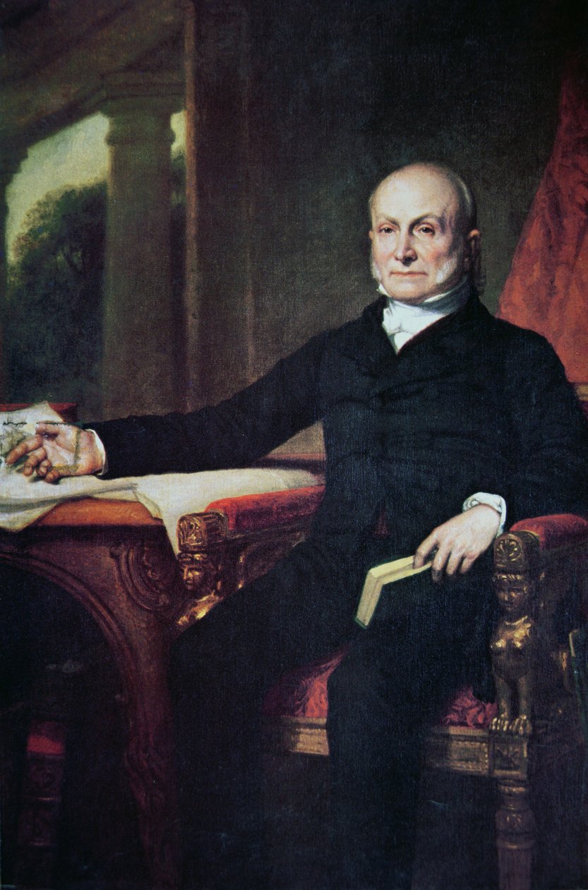 जॉन क्विंसी एडम्स (1767-1848) (रंग लिथो) द्वारा जॉर्ज पीटर अलेक्जेंडर हीली