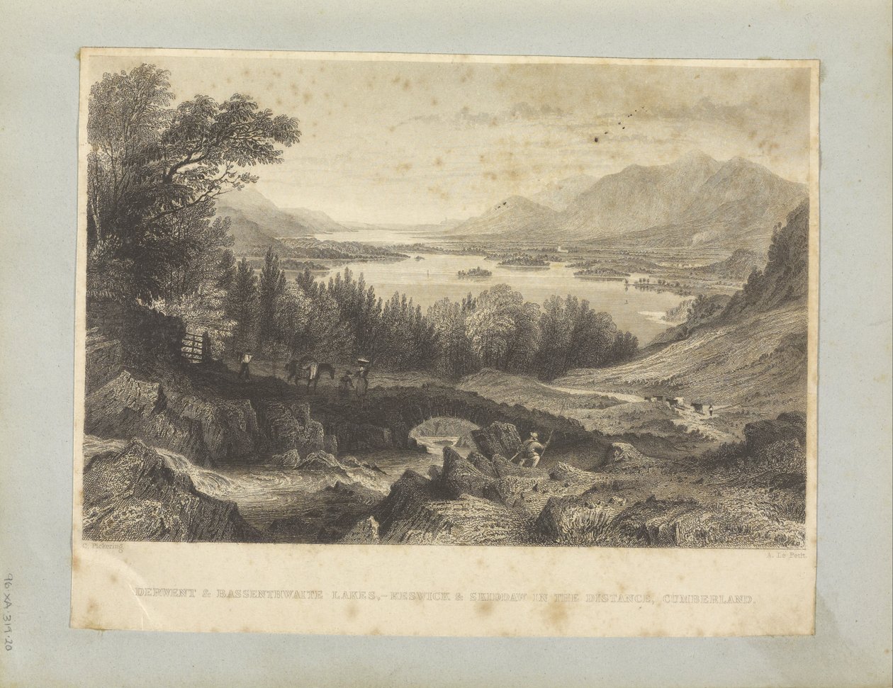 Derwent & Bassenthwaite Lakes, - केसविक एंड स्किडॉव इन डिस्टेंस, कंबरलैंड। द्वारा जॉर्ज पिकरिंग