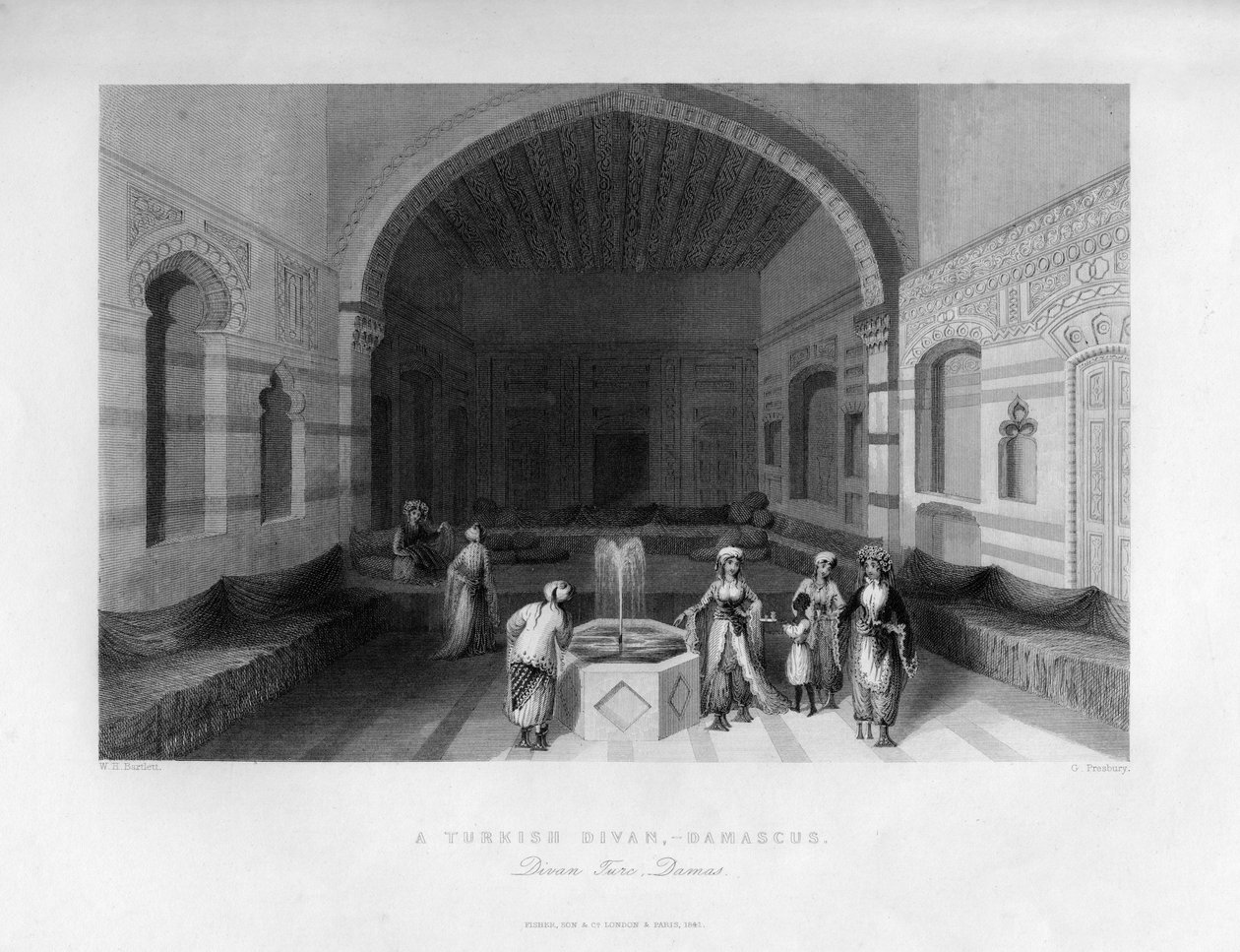 एक तुर्की दीवान, दमिश्क, सीरिया, 1841। द्वारा जॉर्ज प्रेस्बरी