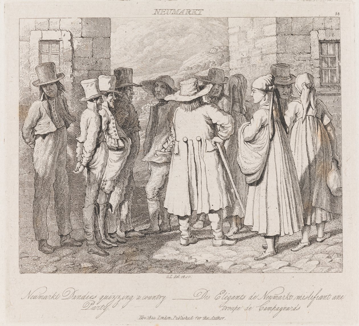 डंडीज़, न्यूममार्केट, c.1821 (नक़्क़ाशी) द्वारा जॉर्ज रॉबर्ट लुईस