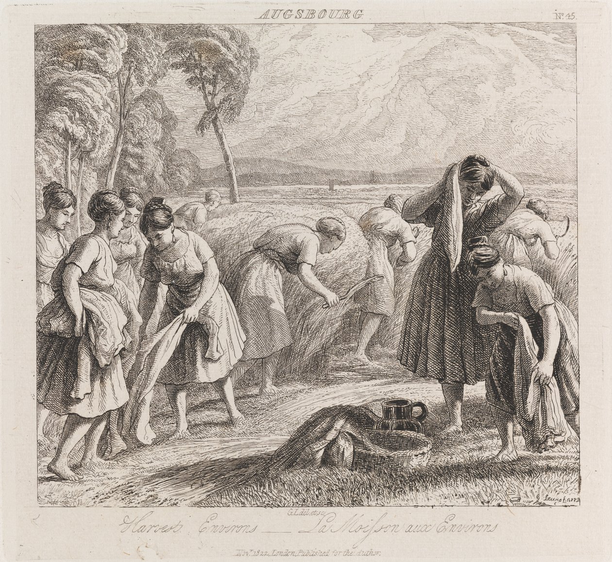 हार्वेस्ट, ऑग्सबर्ग, c.1821 (नक़्क़ाशी) द्वारा जॉर्ज रॉबर्ट लुईस