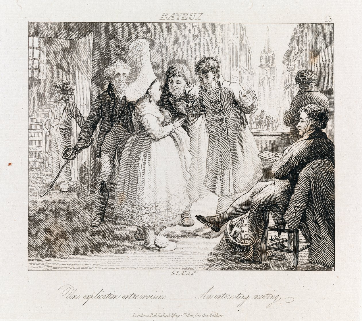 दिलचस्प बैठक - बेयुक्स, c.1821 (नक़्क़ाशी) द्वारा जॉर्ज रॉबर्ट लुईस