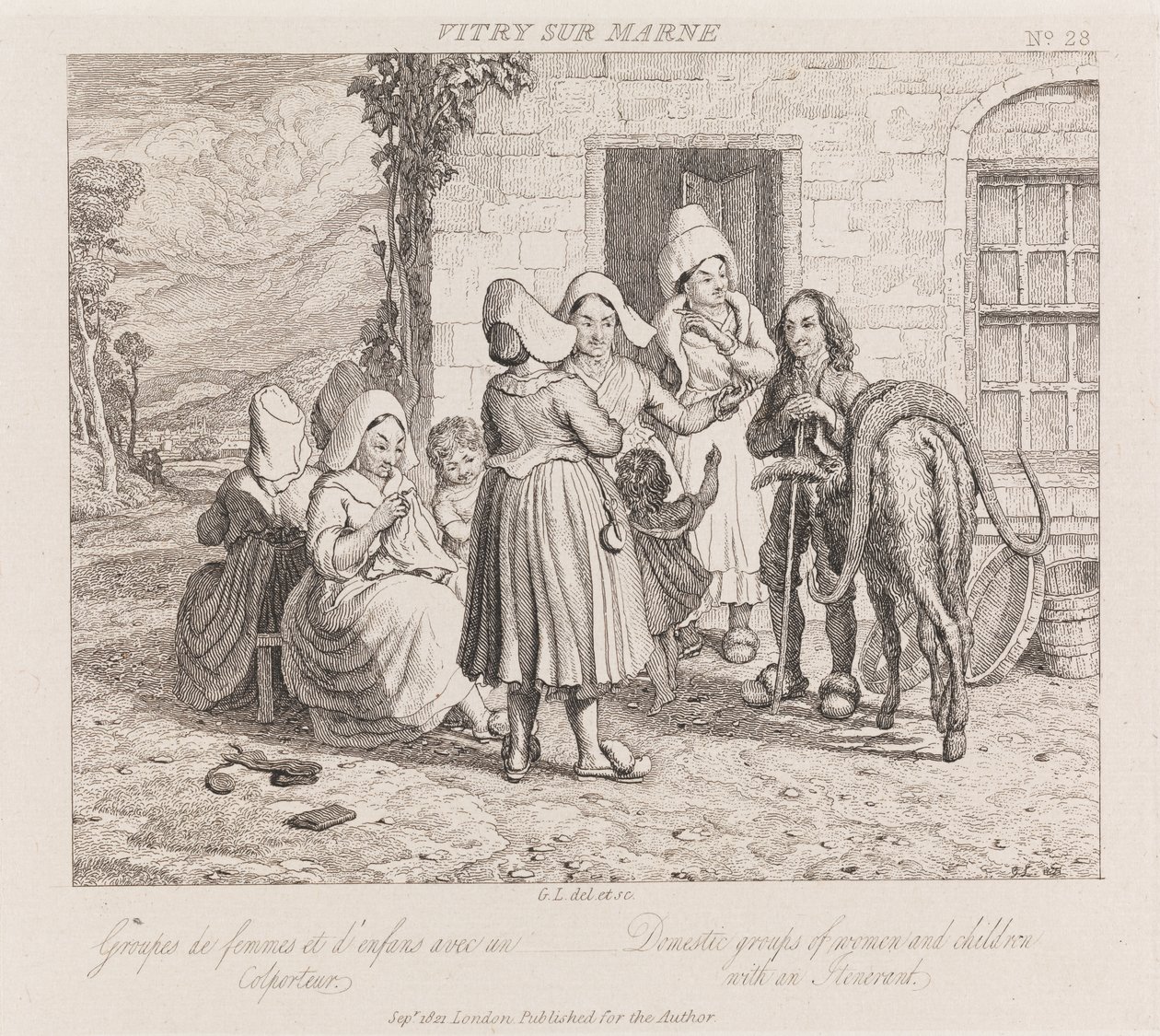 Itinerant, विट्री सुर मार्ने, c.1821 (नक़्क़ाशी) द्वारा जॉर्ज रॉबर्ट लुईस