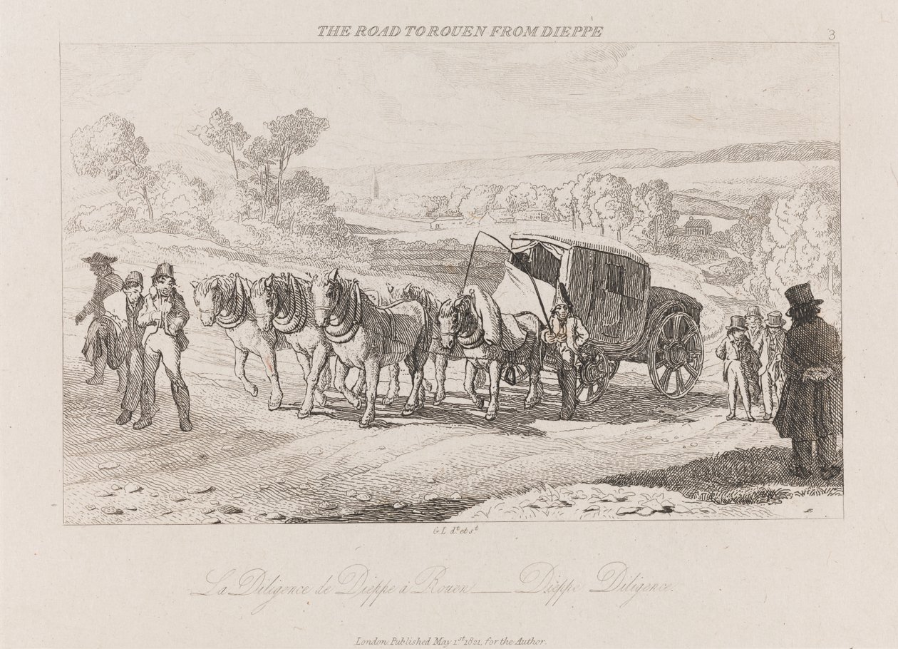 रूपे से डाइपेप, Diligence, ca. 1821 (नक़्क़ाशी) द्वारा जॉर्ज रॉबर्ट लुईस