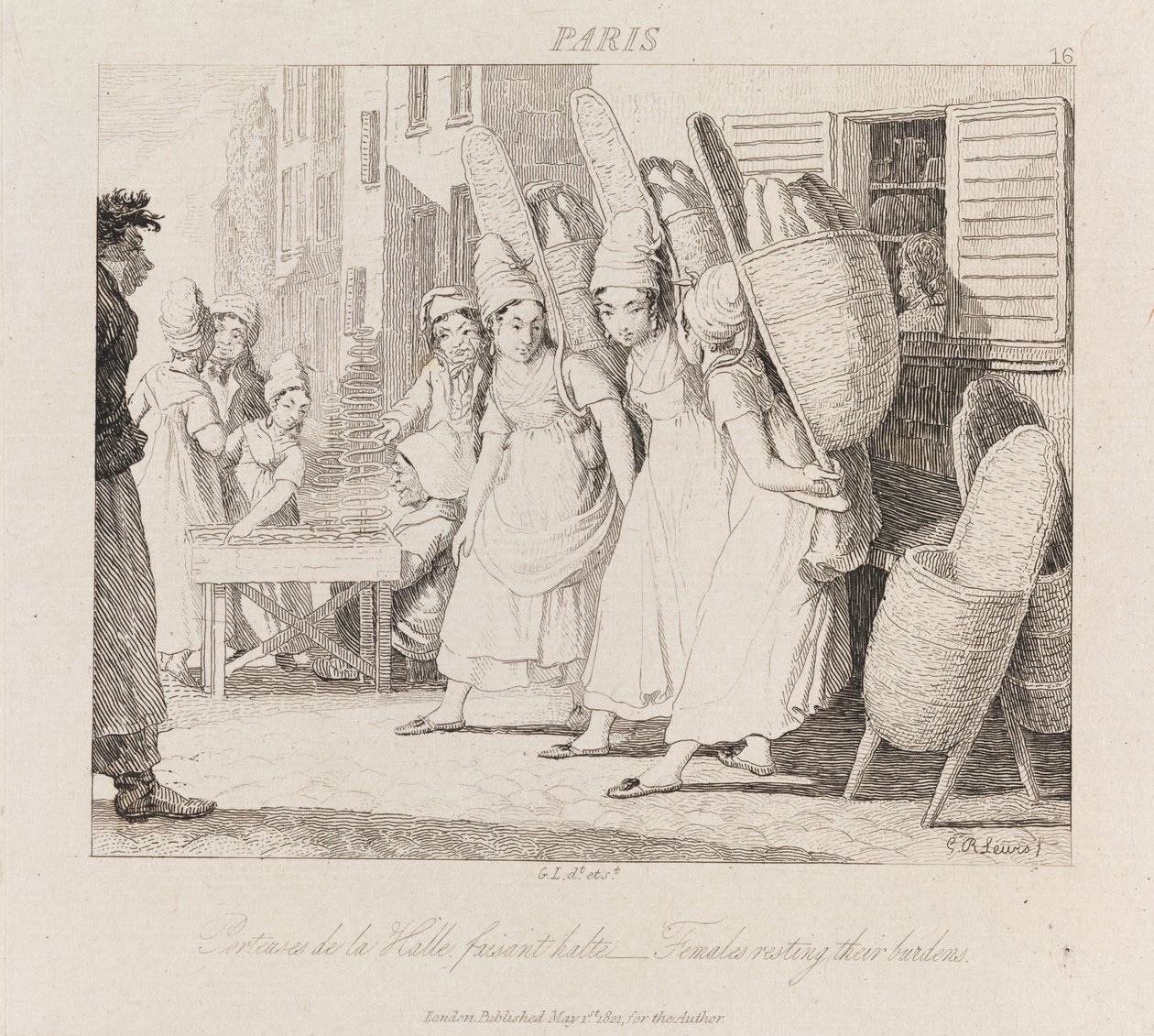 महिला विश्राम, पेरिस, c.1821 (नक़्क़ाशी) द्वारा जॉर्ज रॉबर्ट लुईस