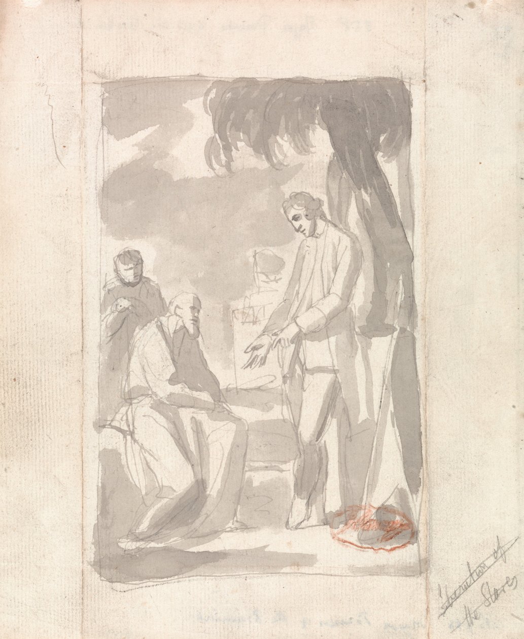 मेजर पीयर्सन और ब्राह्मण (रखी कागज पर ग्रे धो) (देखें 153905) द्वारा जॉर्ज रोमनी