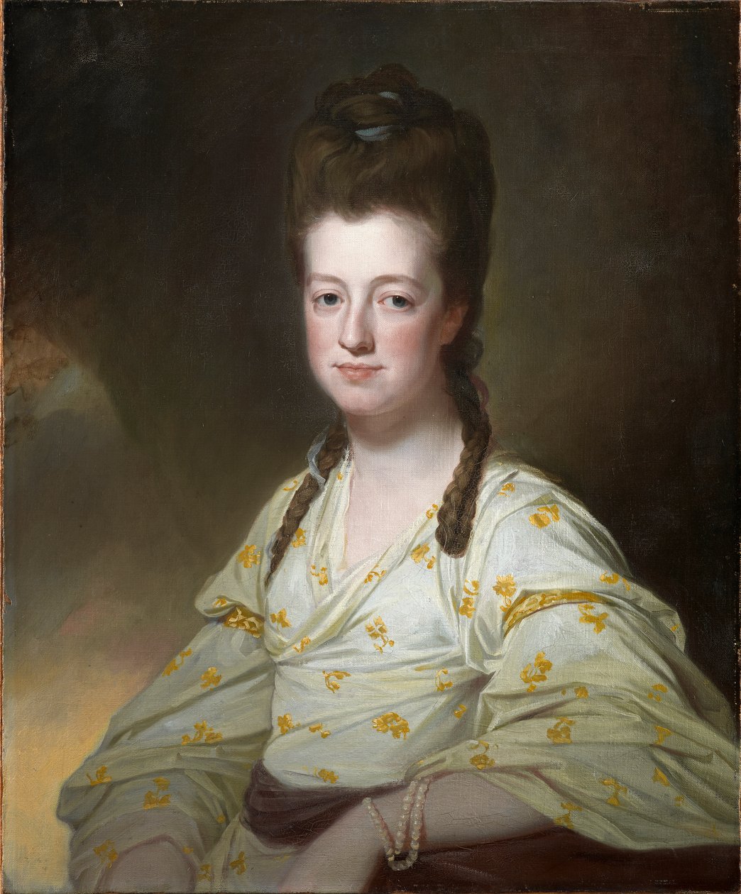 डोरोथी कैवेंडिश का पोर्ट्रेट, डचेस ऑफ़ पोर्टलैंड, c.1772 (कैनवास पर तेल) द्वारा जॉर्ज रोमनी