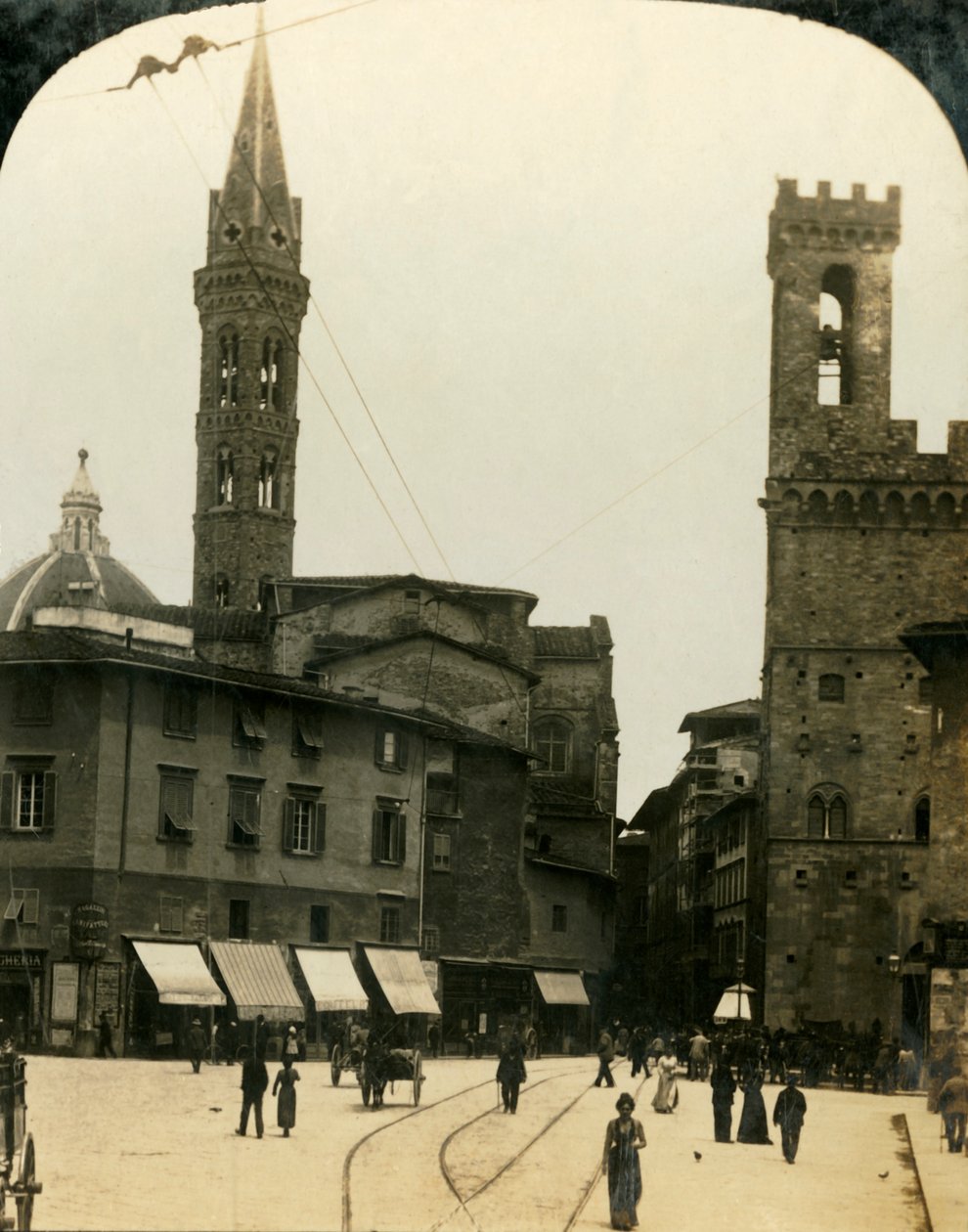 पियाज़ा सैन फ़िरनेज़े, फ्लोरेंस, इटली, c1909। द्वारा जॉर्ज रोज़