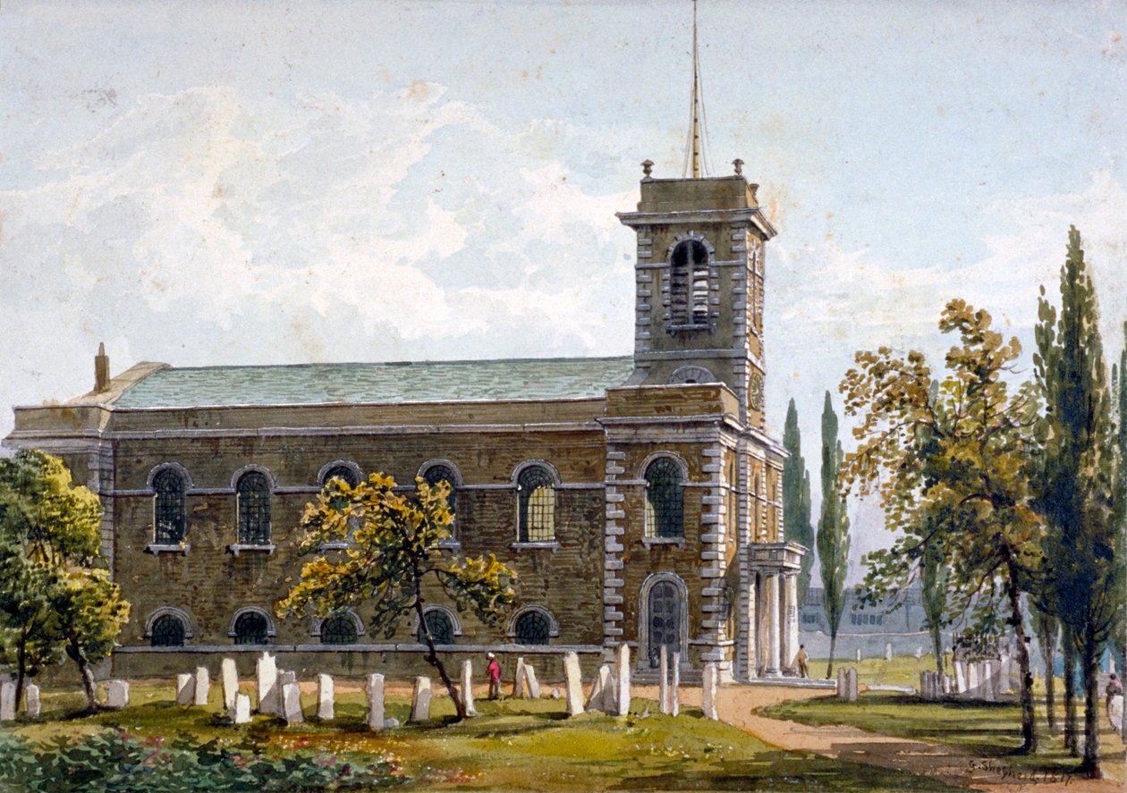 चर्च ऑफ सेंट मैथ्यू, बेथनल ग्रीन, लंदन, 1817 द्वारा जॉर्ज शेफर्ड