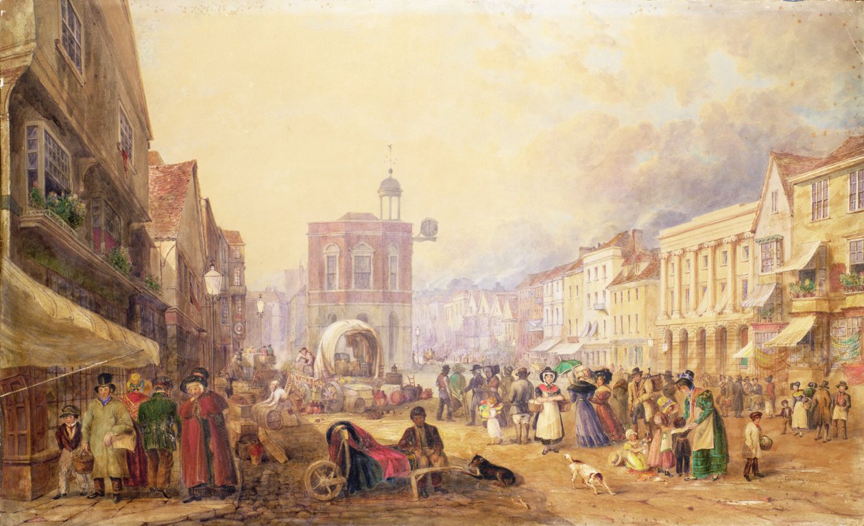 गेब्रियल हिल से मैडस्टोन हाई स्ट्रीट, 1829 द्वारा जॉर्ज शेफर्ड